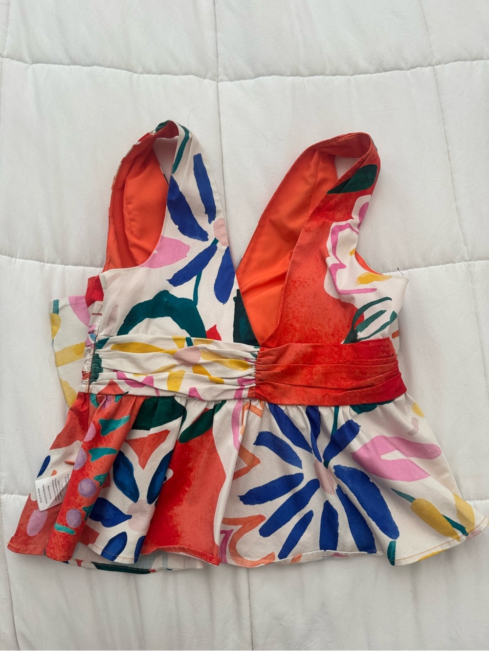 From Anthropologie Multicolor Floral Bow-Front Camisole - White/Multi - Picture 3 of 3